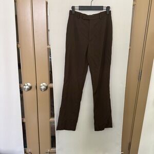Banana Republic Womens 4 Brown 100% Wool Straight Leg Trousers Slacks Vintage